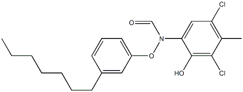 2-(3-Heptylphenoxyformylamino)-4,6-dichloro-5-methylphenol Struktur