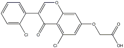 [(5-Chloro-3-(2-chlorophenyl)-4-oxo-4H-1-benzopyran-7-yl)oxy]acetic acid Structure