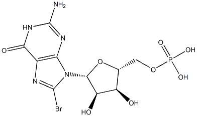 8-Bromoguanosine 5'-phosphoric acid Struktur