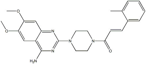 4-(4-アミノ-6,7-ジメトキシキナゾリン-2-イル)-1-[3-(2-メチルフェニル)アクリロイル]ピペラジン 化学構造式