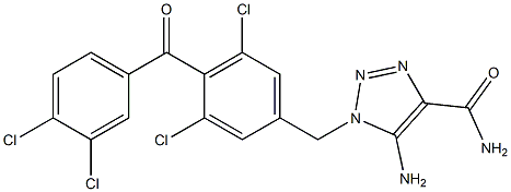 5-Amino-1-[3,5-dichloro-4-(3,4-dichlorobenzoyl)benzyl]-1H-1,2,3-triazole-4-carboxamide|