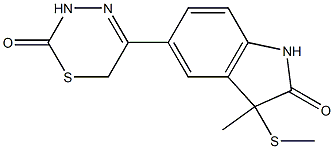 3,6-Dihydro-5-[(2,3-dihydro-3-methyl-3-methylthio-2-oxo-1H-indol)-5-yl]-2H-1,3,4-thiadiazin-2-one