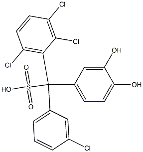 (3-Chlorophenyl)(2,3,6-trichlorophenyl)(3,4-dihydroxyphenyl)methanesulfonic acid,,结构式