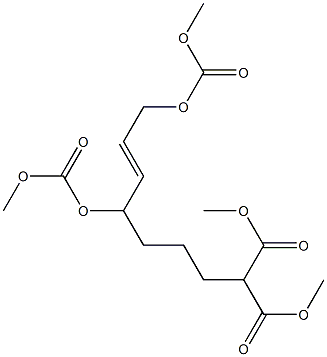 (7E)-2-Methoxycarbonyl-6,9-bis(methoxycarbonyloxy)-7-nonenoic acid methyl ester Struktur