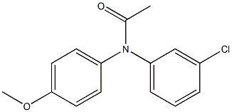 N-(m-クロロフェニル)-N-(p-メトキシフェニル)アセトアミド 化学構造式