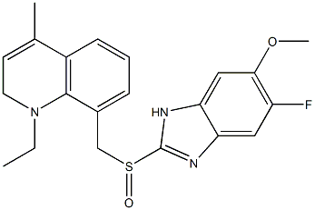 1,2-Dihydro-1-ethyl-4-methyl-8-[(5-fluoro-6-methoxy-1H-benzimidazol-2-yl)sulfinylmethyl]quinoline Structure