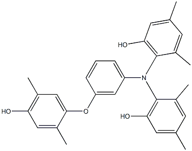 N,N-Bis(6-hydroxy-2,4-dimethylphenyl)-3-(4-hydroxy-2,5-dimethylphenoxy)benzenamine Structure