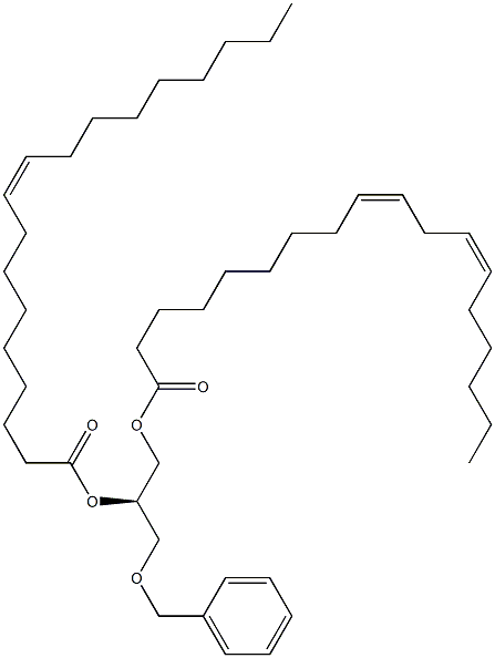 [R,(-)]-3-O-ベンジル-1-O-リノレオイル-2-O-オレオイル-D-グリセロール 化学構造式