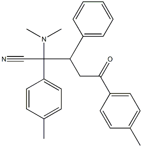 2,5-Bis(4-methylphenyl)-3-phenyl-2-dimethylamino-5-oxovaleronitrile,,结构式