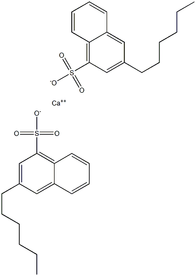 Bis(3-hexyl-1-naphthalenesulfonic acid)calcium salt,,结构式