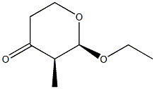 (2R,3R)-2-Ethoxy-3-methyl-2,3,5,6-tetrahydro-4H-pyran-4-one 结构式