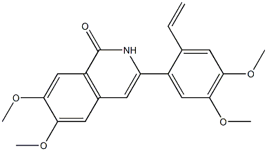 3-(2-ビニル-4,5-ジメトキシフェニル)-6,7-ジメトキシイソキノリン-1(2H)-オン 化学構造式