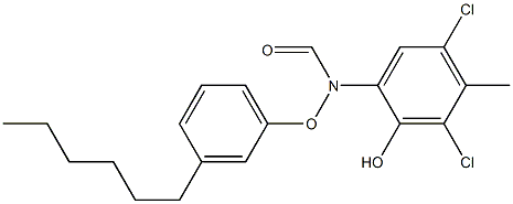 2-(3-Hexylphenoxyformylamino)-4,6-dichloro-5-methylphenol Structure