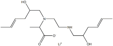 2-[N-(2-Hydroxy-4-hexenyl)-N-[2-(2-hydroxy-4-hexenylamino)ethyl]amino]propionic acid lithium salt 结构式