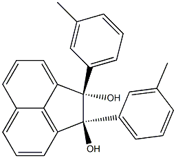 (1S,2S)-1,2-ジ(m-メチルフェニル)アセナフテン-1,2-ジオール 化学構造式