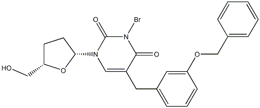 5-[3-(Benzyloxy)benzyl]-3-bromo-2',3'-dideoxyuridine Struktur