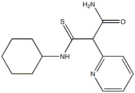 N-Cyclohexyl-2-carbamoyl-2-(2-pyridyl)thioacetamide Struktur