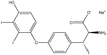 (2R,3R)-2-Amino-3-[4-(4-hydroxy-2,3-diiodophenoxy)phenyl]-3-iodopropanoic acid sodium salt Struktur