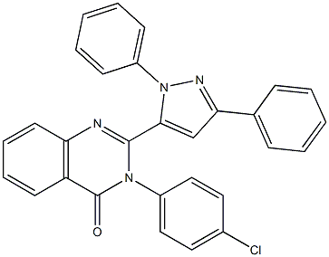 3-(4-Chlorophenyl)-2-[3-(phenyl)-1-(phenyl)-1H-pyrazol-5-yl]quinazolin-4(3H)-one Structure