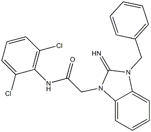 N-(2,6-Dichlorophenyl)-2-[(2,3-dihydro-2-imino-1-benzyl-1H-benzimidazol)-3-yl]acetamide Structure