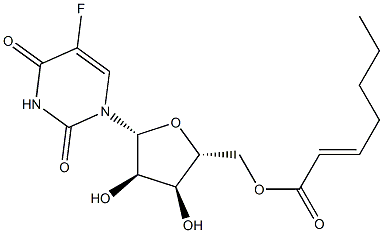 5'-O-(2-ヘプテノイル)-5-フルオロウリジン 化学構造式