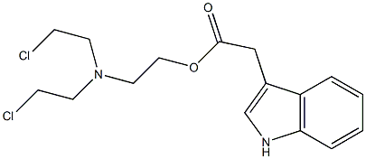 1H-Indole-3-acetic acid 2-[bis(2-chloroethyl)amino]ethyl ester Struktur
