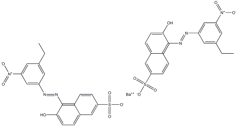 Bis[1-[(3-ethyl-5-nitrophenyl)azo]-2-hydroxy-6-naphthalenesulfonic acid]barium salt Structure