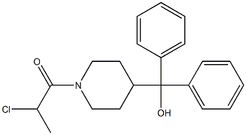 2-Chloro-1-[4-(diphenylhydroxymethyl)piperidino]-1-propanone,,结构式