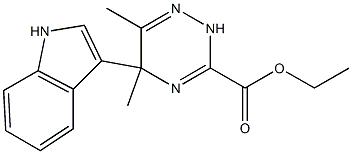5-(1H-Indol-3-yl)-3-(ethoxycarbonyl)-5-methyl-6-methyl-2,5-dihydro-1,2,4-triazine Struktur