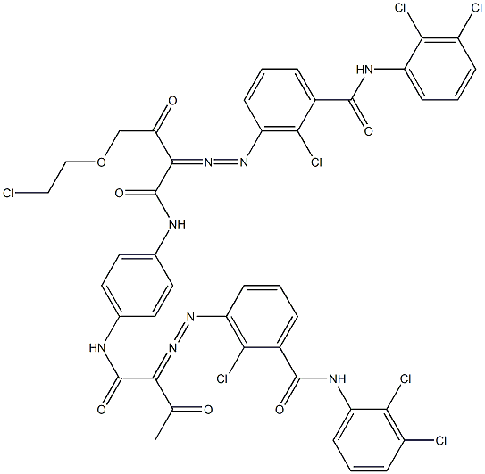 3,3'-[2-[(2-Chloroethyl)oxy]-1,4-phenylenebis[iminocarbonyl(acetylmethylene)azo]]bis[N-(2,3-dichlorophenyl)-2-chlorobenzamide] Struktur