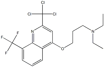 2-Trichloromethyl-4-(3-diethylaminopropoxy)-8-trifluoromethylquinoline,,结构式