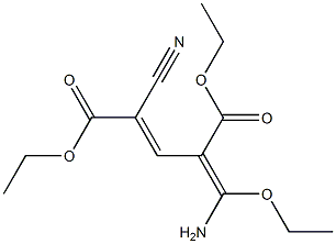 2-Cyano-4-[amino(ethoxy)methylene]-2-pentenedioic acid diethyl ester 结构式