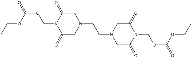 4,4'-Ethylenebis(2,6-dioxopiperazine-1-methanol)bis(ethoxyformate) 结构式
