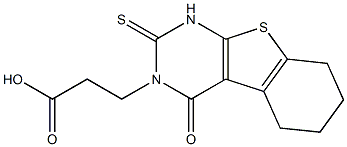 3-[(1,2,3,4-テトラヒドロ-5,6-テトラメチレン-4-オキソ-2-チオキソチエノ[2,3-d]ピリミジン)-3-イル]プロピオン酸 化学構造式