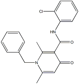 1-Benzyl-1,4-dihydro-2,6-dimethyl-N-(2-chlorophenyl)-4-oxopyridine-3-carboxamide Struktur