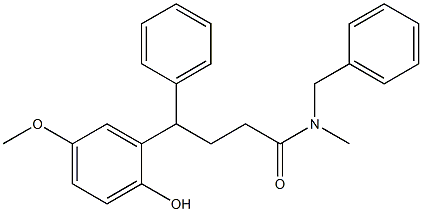 N-Benzyl-N-methyl-4-(2-hydroxy-5-methoxyphenyl)-4-phenylbutyramide Struktur