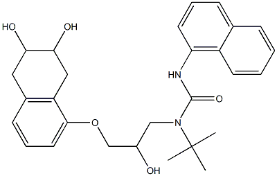 1-(1-Naphtyl)-3-tert-butyl-3-[2-hydroxy-3-[(2,3-dihydroxytetralin-5-yl)oxy]propyl]urea Structure