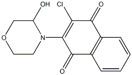 2-(3-ヒドロキシモルホリン-4-イル)-3-クロロ-1,4-ナフトキノン 化学構造式