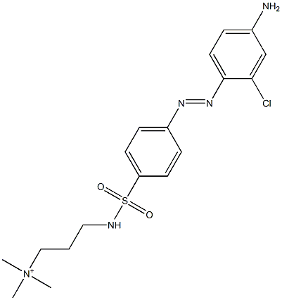 3-[p-(4-アミノ-2-クロロフェニルアゾ)フェニルスルホニルアミノ]プロピルトリメチルアミニウム 化学構造式
