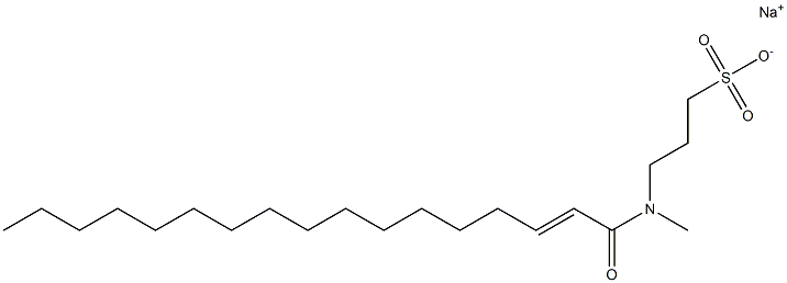 3-[N-(2-ヘプタデセノイル)-N-メチルアミノ]-1-プロパンスルホン酸ナトリウム 化学構造式