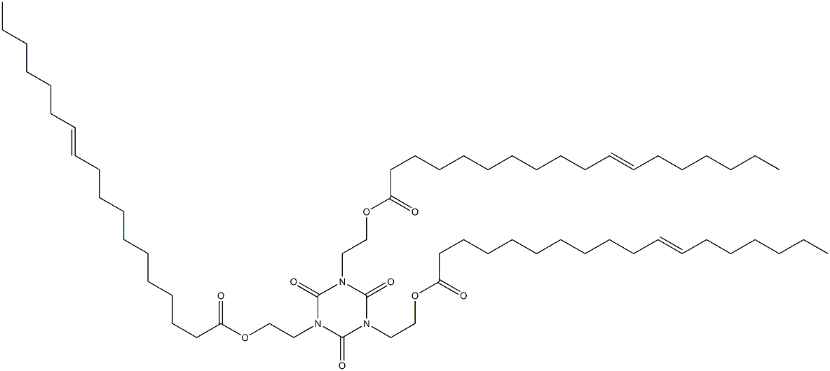 1,3,5-トリス[2-(11-オクタデセノイルオキシ)エチル]ヘキサヒドロ-1,3,5-トリアジン-2,4,6-トリオン 化学構造式