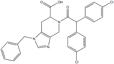 1-Benzyl-5-[bis(4-chlorophenyl)acetyl]-4,5,6,7-tetrahydro-1H-imidazo[4,5-c]pyridine-6-carboxylic acid Structure