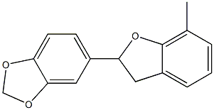 2-(1,3-Benzodioxol-5-yl)-7-methyl-2,3-dihydrobenzofuran Struktur