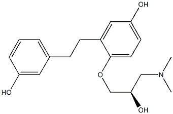 (2R)-3-(Dimethylamino)-1-[4-hydroxy-2-(3-hydroxyphenethyl)phenoxy]-2-propanol 结构式