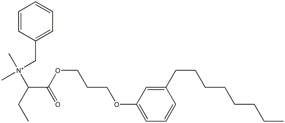 N,N-Dimethyl-N-benzyl-N-[1-[[3-(3-octylphenyloxy)propyl]oxycarbonyl]propyl]aminium,,结构式