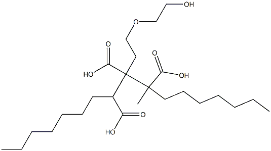 Butane-1,2,3-tricarboxylic acid 2-[2-(2-hydroxyethoxy)ethyl]1,3-diheptyl ester Struktur