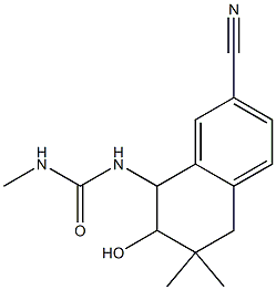 5,6,7,8-Tetrahydro-7-hydroxy-8-(3-methylureido)-6,6-dimethylnaphthalene-2-carbonitrile 结构式