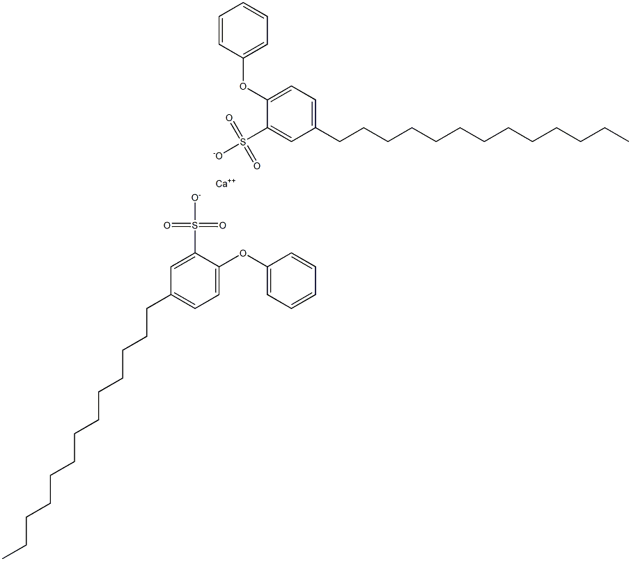 Bis(2-phenoxy-5-tridecylbenzenesulfonic acid)calcium salt,,结构式