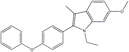 1-Ethyl-2-(4-phenoxyphenyl)-3-methyl-6-methoxy-1H-indole 结构式