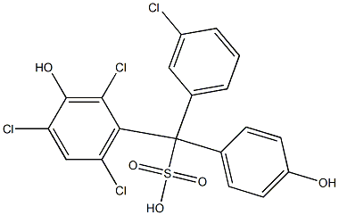 (3-Chlorophenyl)(2,4,6-trichloro-3-hydroxyphenyl)(4-hydroxyphenyl)methanesulfonic acid,,结构式